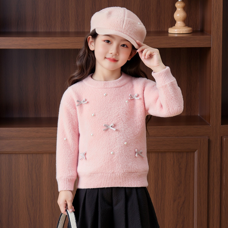 女童毛衣2025新款套头秋冬加绒加厚仿貂绒打底衫中大童儿童毛衣,童装/婴儿装/亲子装,毛衣/针织衫,淘宝优惠券,粉丝福利购,淘宝优惠卷