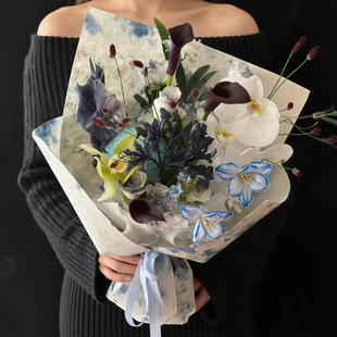 手撕花瓣纸鲜花包装纸东巴纸花束包花纸手工花艺纸肌理纸花店材料