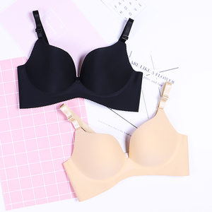 夏超薄文胸大胸显小薄款透气内衣胖mm大码一片式无痕无钢圈女罩杯