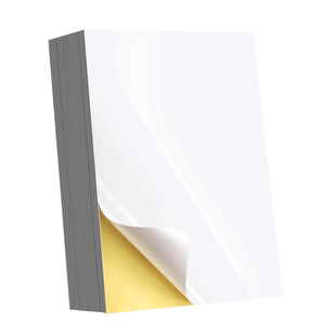 100张不干胶a4纸标签贴纸粘贴光面激光打印机亚面不粘胶空白背胶纸喷墨自粘纸打印纸可粘牛皮纸A4哑面广告纸