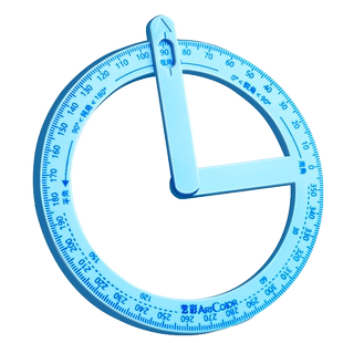 360度活动角教具二三四年级量角器数学分解角的认识学具小学生几何尺子多功能角度尺演示器直角儿童学习专用