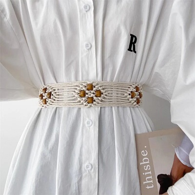 Elegant Woven Jute Belt For Women With A Summer Knot Versat