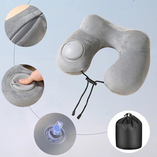 Travel U-shaped Hump Pillow with Compression and Inflatable