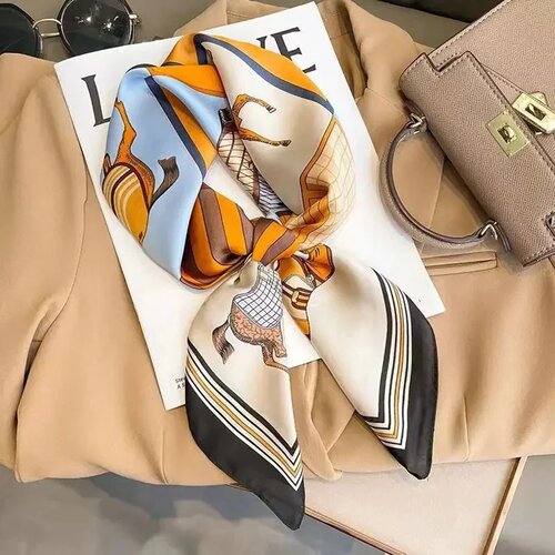 Luxury Silk Shawl Square Scarf for Women Satin Fashion Wrap