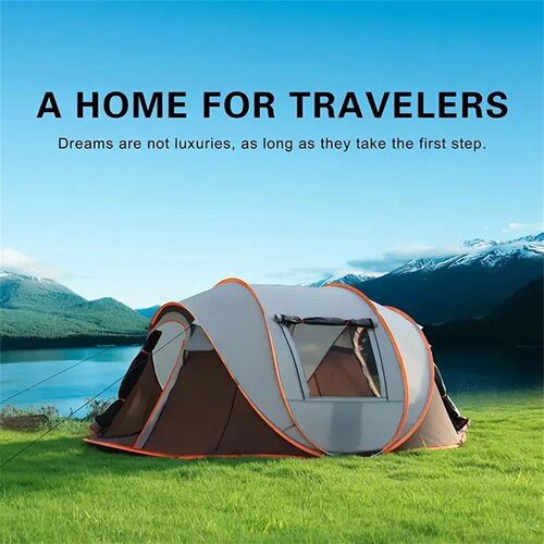 A pop-up tent, camping waterproof tent, garden tent, 5-8 pe