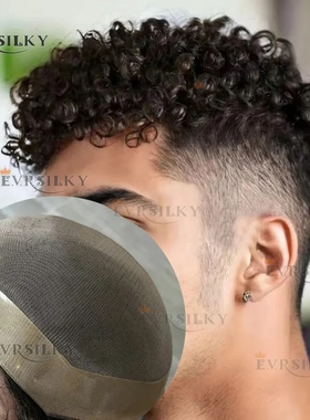 18mm 20mm 15mm Afro Man Toupee Blonde Black Fine Mono Lace