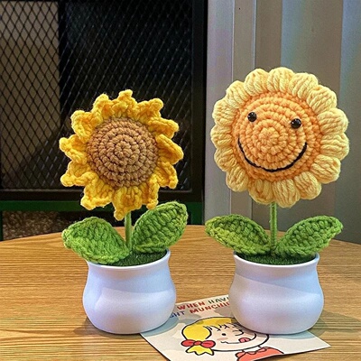 Sunflower Crochet Flower Artificial Hand Woven Flowers Fini
