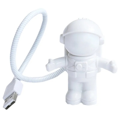 USB Night Light Powered White Astronaut Shape Portable Read