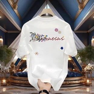 Couple IceFeel Neck Short Floral Crew Sleeve shirt Printed