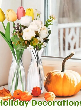 1/5/10 PCs Plastic Striped Vases, Transparent Vases,Suitable