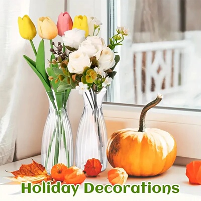 1/5/10 PCs Plastic Striped Vases, Transparent Vases,Suitable