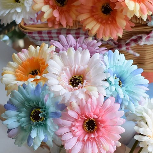 6pcs Artificial Silk Gerbera Flowers Bouquet Wedding Home v
