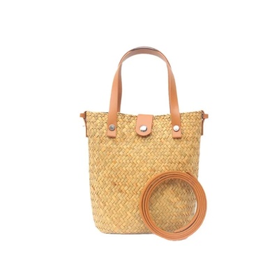 Casual Wicker Woven Basket Bags Rattan Women Handbags Handm
