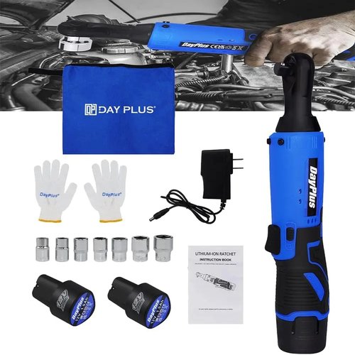 3/8” Electric Cordless Ratchet Wrench Set with 2 x1500mAh B