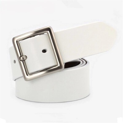 White Belt Women Real Leather Belts For Women Pin Buckles