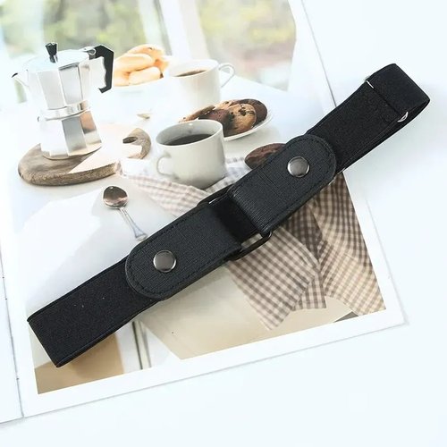 Adjustable Stretch Elastic Waist Band Invisible Belt Buckle