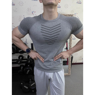 Seamless Jacquard Sport Men Dry American Quick ShortSleeve