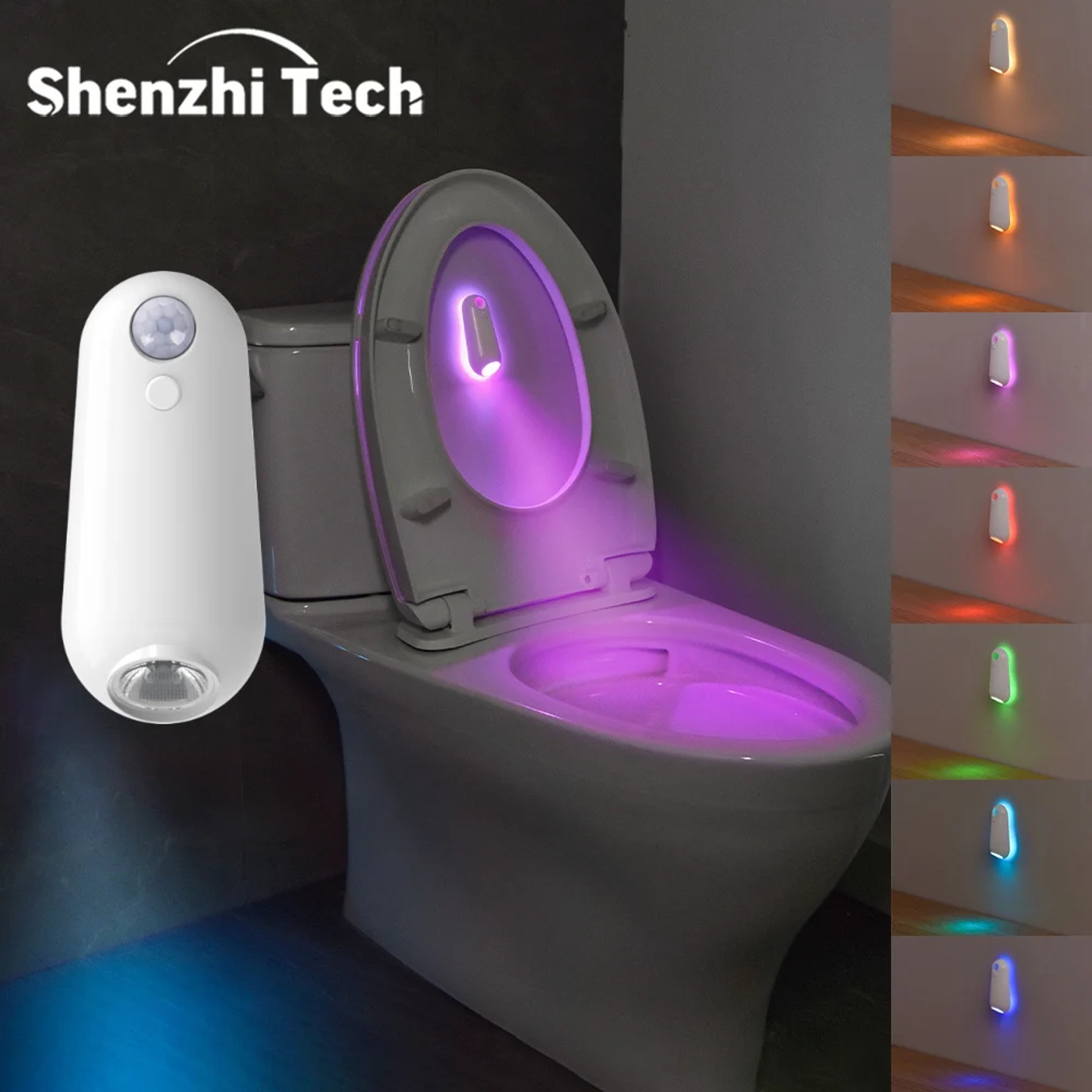 LED Smart Motion Sensor Night Light, Toilet Seat Lights, US