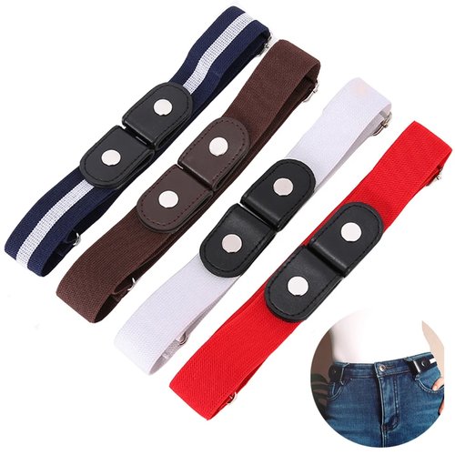 Womans Belt  Buckle-Free Waist Jeans Pants No Buckle Stretch