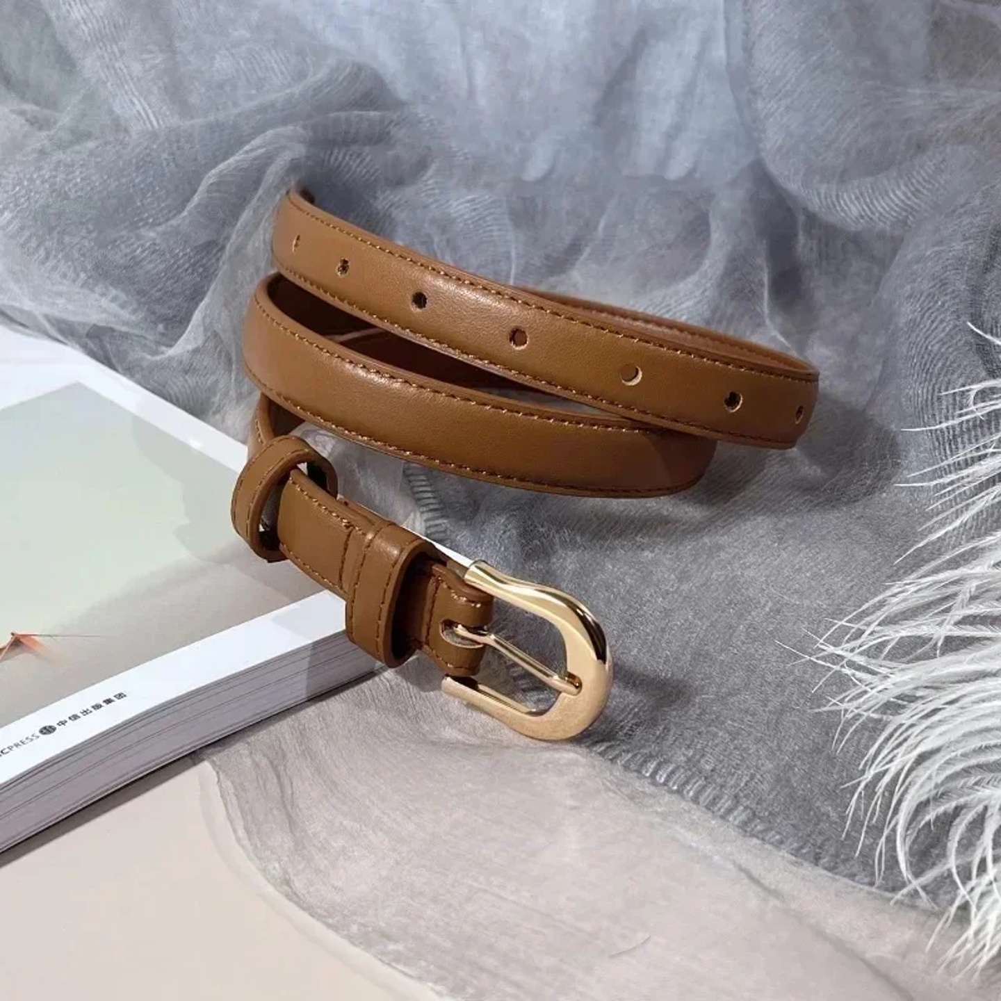 Belt Summer BrownBelt withFine Matching Western Pants Simple