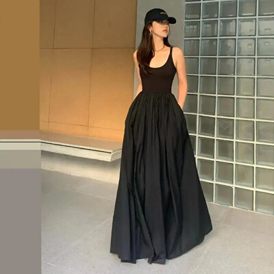 Hepburn Style Little Black Dress French Style Sleeveless Ve
