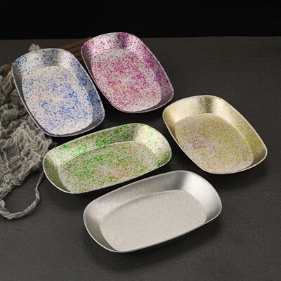 Imitation Titanium Square Dinner Plate Fish Trays Beautiful