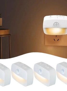 LED NightLight EU Plug In Smart Motion Sensor Light220V Wall