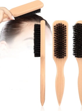 Boar Bristle Slick Back Hair Brush for Sleek Ponytail Bun &