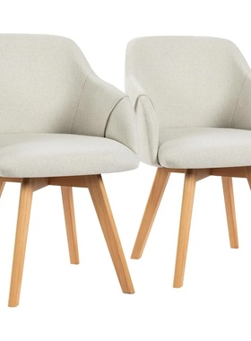 Swivel Dining Chairs with Arm, Set of 2, Modern Linen Fabri