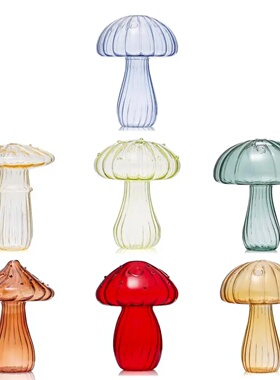 Simple Mushroom Shaped Vase Transparent Glass Vase Hydropon
