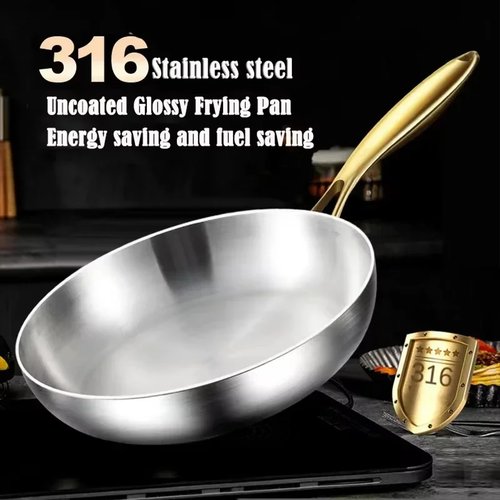 316Stainless Steel Frying Pan Wok Pan Nonstick Cooking Fried