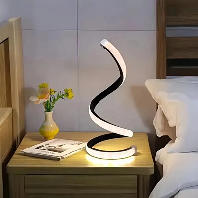 2025new LED modern bedside lamp deformable spiral table lamp