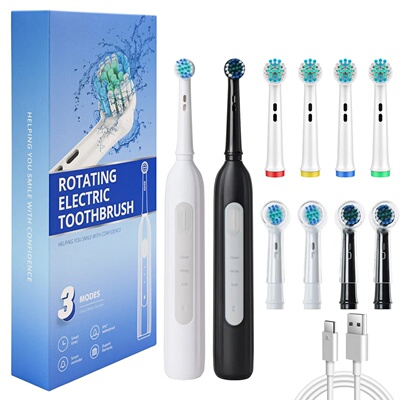 Rotating electric toothbrush suitable for adults, equipped