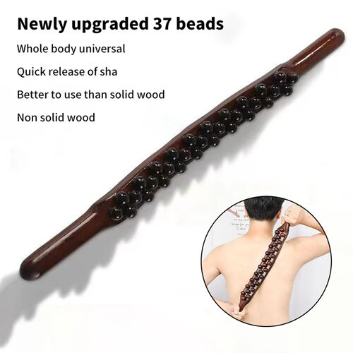 37 Beads Universal Back Massage Tendons Scraping Stick Poin