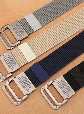 Men Belt Nylon Webbing Fabric Tactical Army Canvas Casual F