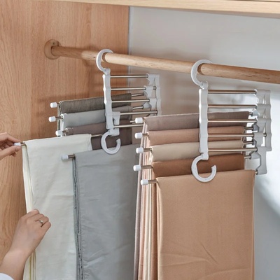 5 In 1 Magic Trouser Rack Hangers Stainless Steel Folding P