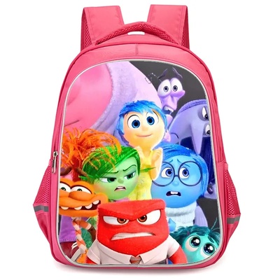 Girls School Backpack with Double Zipper Pocket,Pink Cartoo