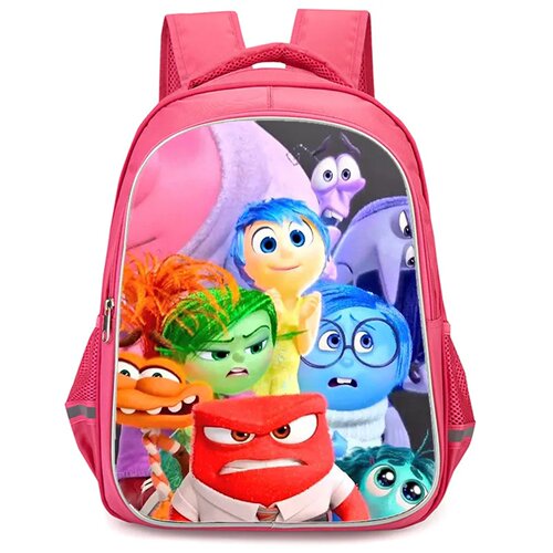 Girls School Backpack with Double Zipper Pocket,Pink Cartoo