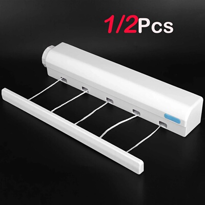 Clothes Drying Rack Wall-Mounted Retractable Clothesl Space