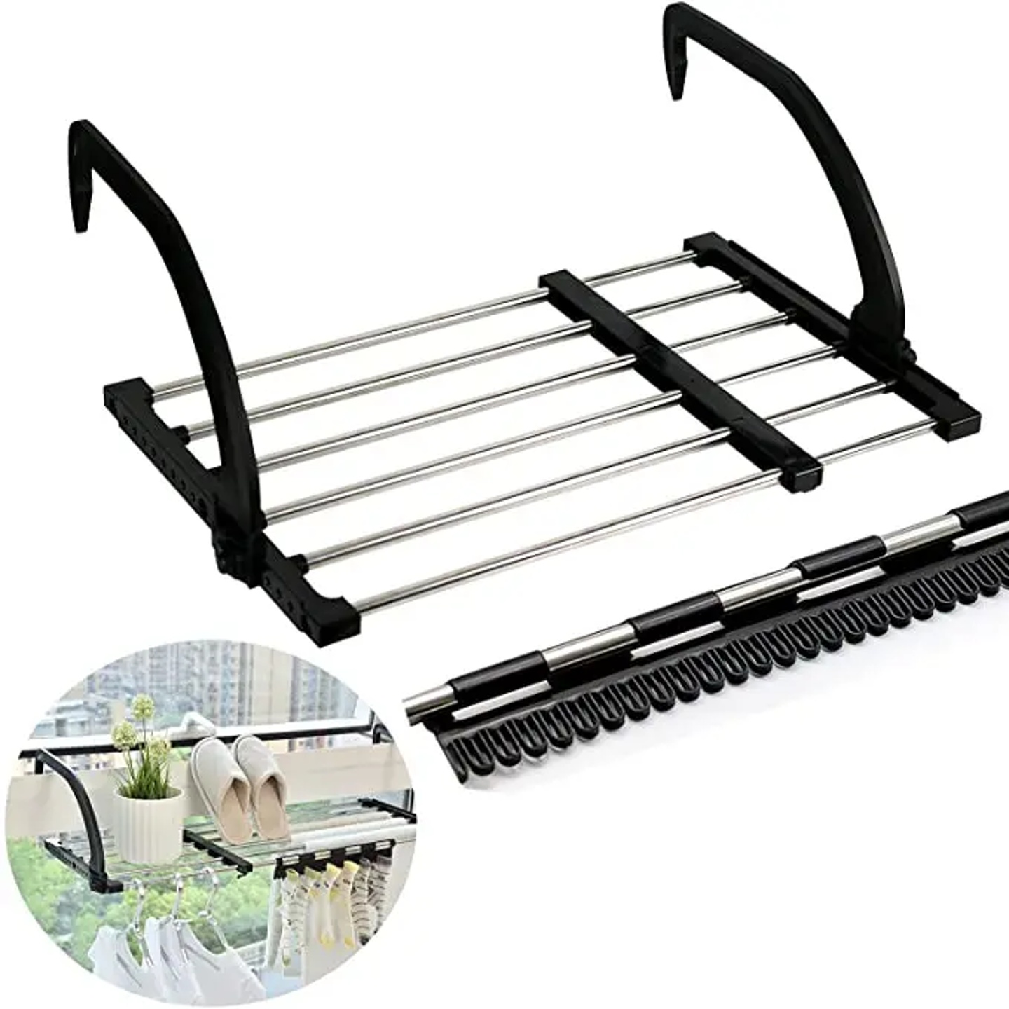 Portable Clothes Drying Rack for Balcony Folding Towel Rack