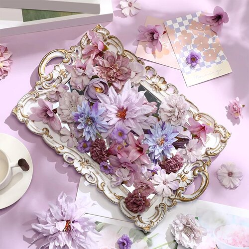 20Pcs/bag 4.5cm Purple Silk Rose Artificial Daisies Flower