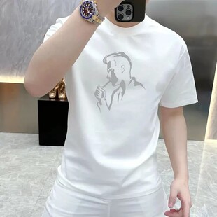 Spring Pure Fit Crew Slim Grade Cotton shirt Men Neck High