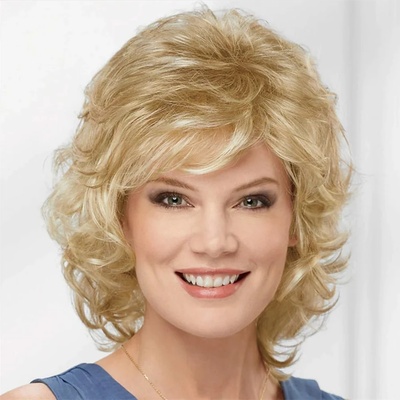 HAIRJOY Women Synthetic Hair Wigs Short Curly with Bangs  S
