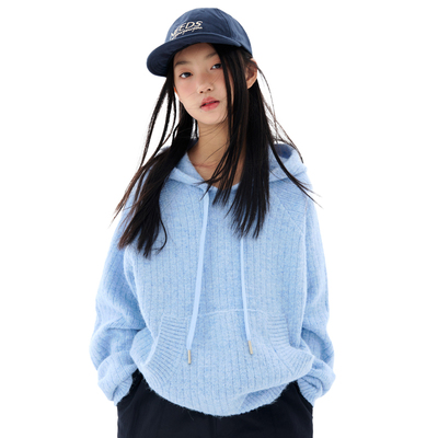 mpeng休闲带帽男女宽松毛衣