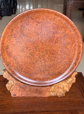 缅甸花梨木树瘤果盘满瘤疤摆件盘瘿木摆件满花工艺品收藏精品