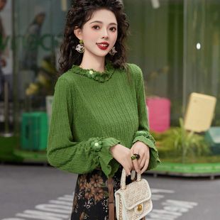 港风复古2026秋冬长袖百搭打底衫纯色上衣设计感衬衫气质高级感