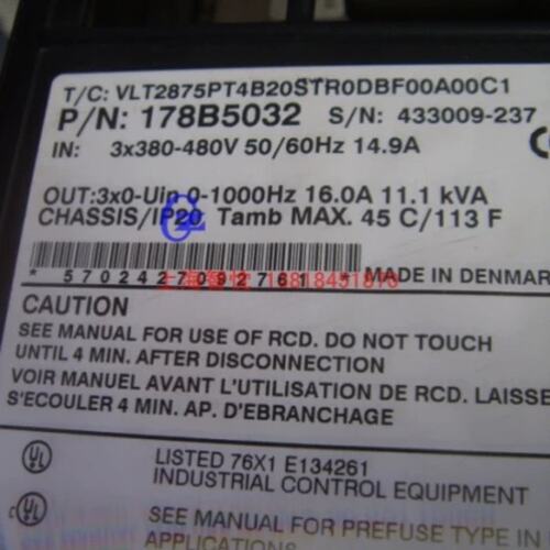议价议价丹佛斯VLT2875 7.5KW变频器VLT2875PT4N20STR0DBF00A00C1