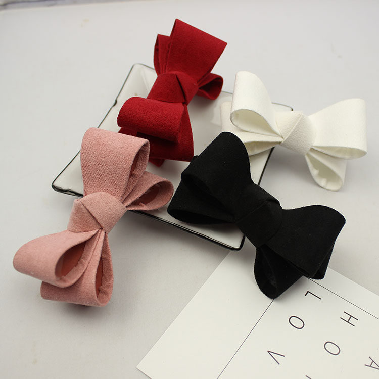 黑色绒面布料手工蝴蝶结鞋花鞋饰胸针 女单鞋高跟鞋diy鞋装饰配件