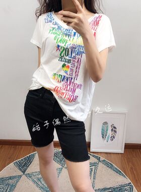 包邮 美式休闲 2024夏季新款宽松罩衫短袖T恤女热卖 大码断码亏清
