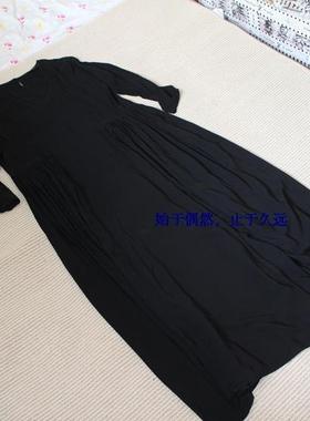 包邮 推荐自留三色之黑色棉质手感好超长款宽松长袖连衣裙唯美范